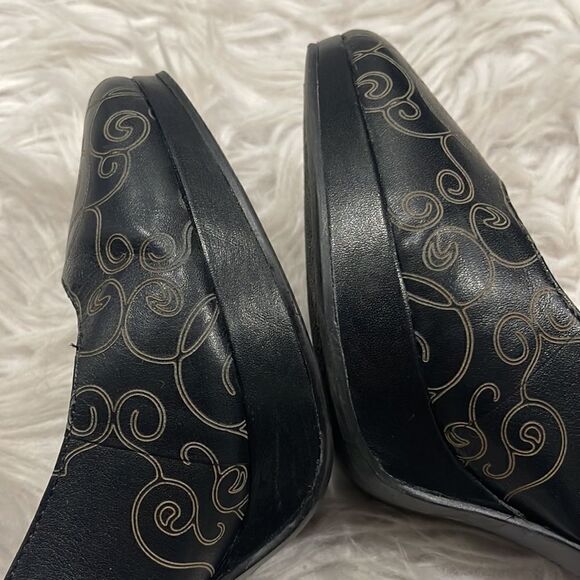 Gianni Bini Marlena Black Swirl Print Leather Slingback Heels Sz 9 - Picture 6 of 14